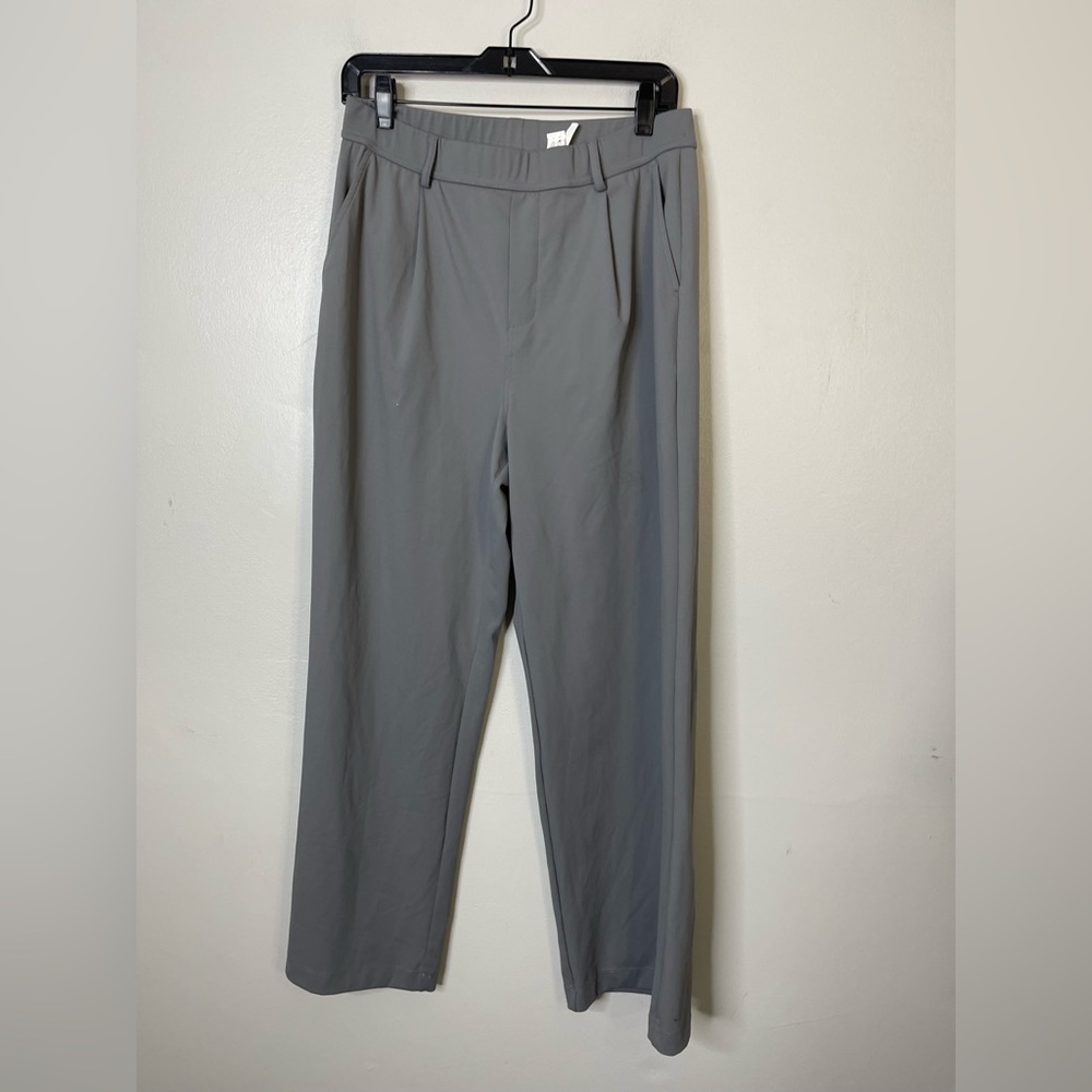pants Halara High Waisted Pocket Straight Leg Work Pants Sz L In Silent Storm - Picture 2 of 7